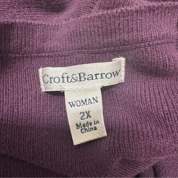 Croft & Barrow Women’s Purple Cardigan Sweater Size 2X Whimsigoth ButtonUp Indie - Picture 4 of 8
